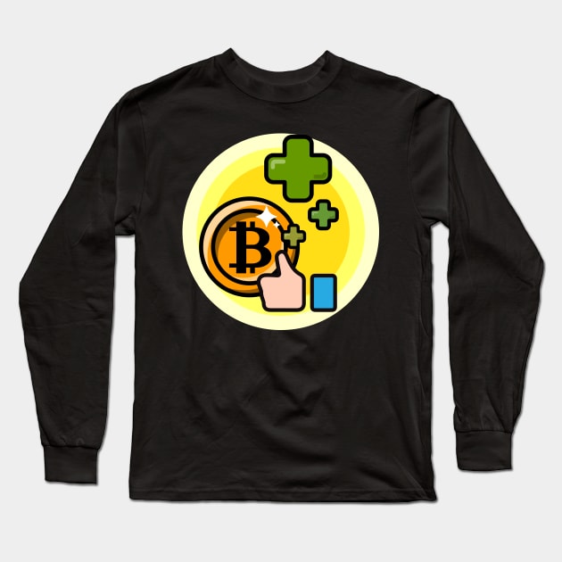 Bitcoin like earning icon Long Sleeve T-Shirt by Akman